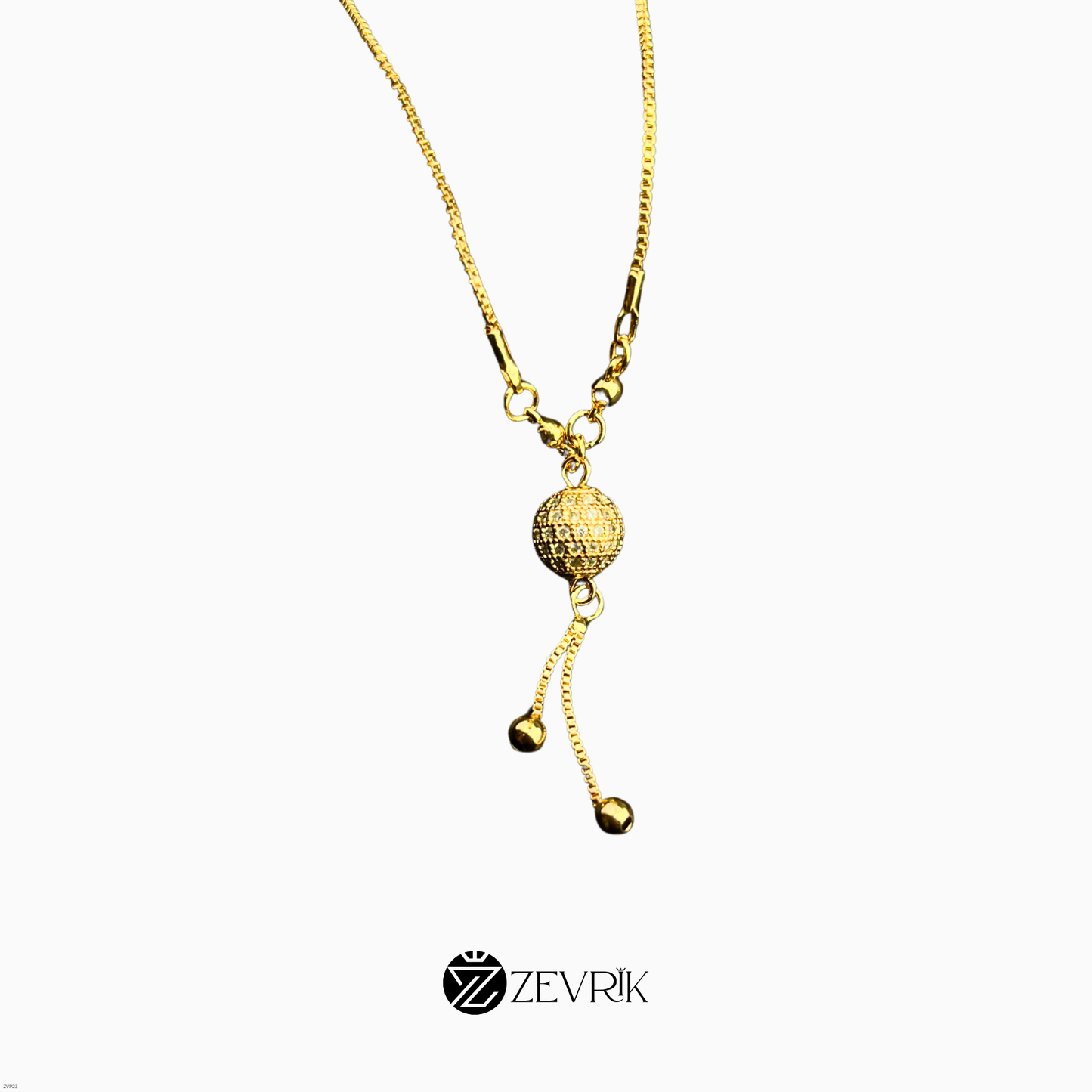 Elegant Gold Plated Drop Pendant Chain for Women (22 Inch) - Zevrik