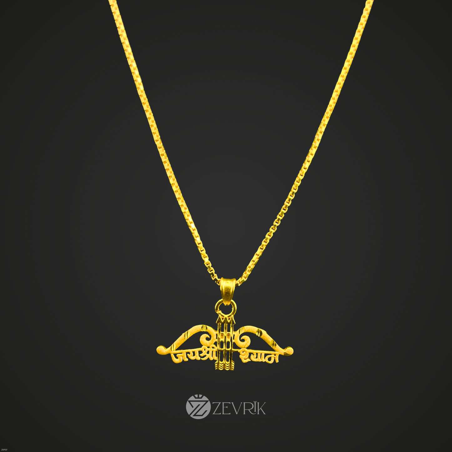 Gold Plated Shree Shyam Pendant Chain for Men & Women (24 Inch) - Zevrik