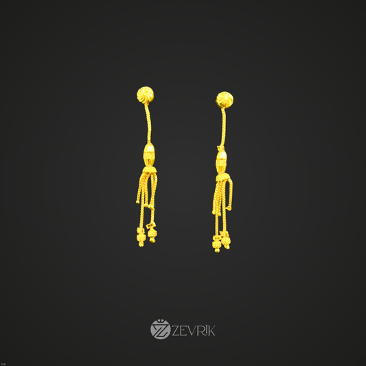 Golden Tassel Chain Drop Earrings for Women - Zevrik