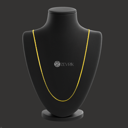 Smooth Snake Gold Plated Unisex Imitation Chain (30 Inch) - Zevrik