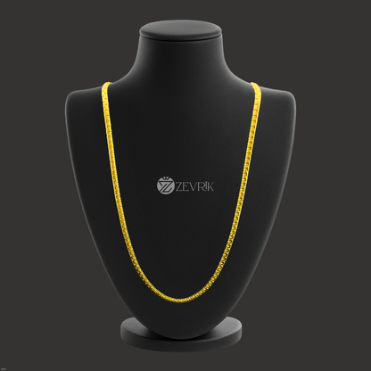 Bold Box Link Gold Plated Imitation Chain for Men & Women (24 Inch) - Zevrik