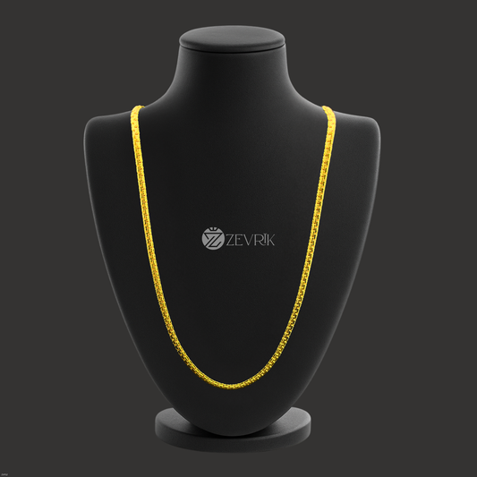 Bold Box Link Gold Plated Imitation Chain for Men & Women (24 Inch) - Zevrik