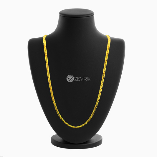 Bold Box Link Gold Plated Imitation Chain for Men & Women (24 Inch) - Zevrik