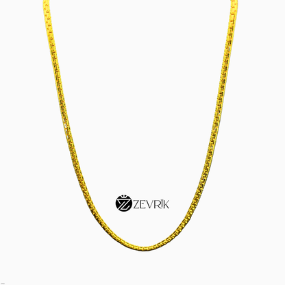 Bold Box Link Gold Plated Imitation Chain for Men & Women (24 Inch) - Zevrik