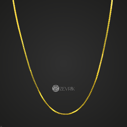 Elegant Daily Wear Sleek Gold Plated Imitation Chain for Men & Women (30 Inch) - Zevrik