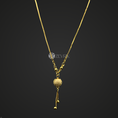 Elegant Gold Plated Drop Pendant Chain for Women (22 Inch) - Zevrik