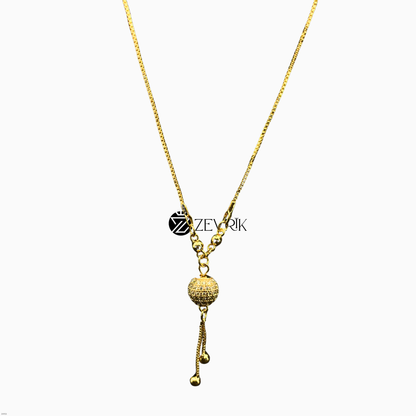 Elegant Gold Plated Drop Pendant Chain for Women (22 Inch) - Zevrik