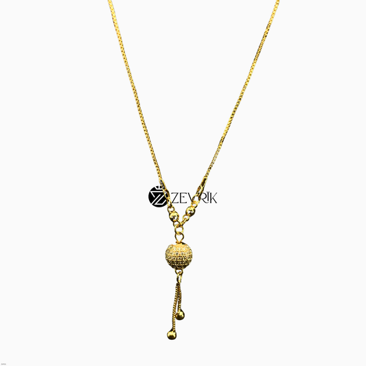 Elegant Gold Plated Drop Pendant Chain for Women (22 Inch) - Zevrik