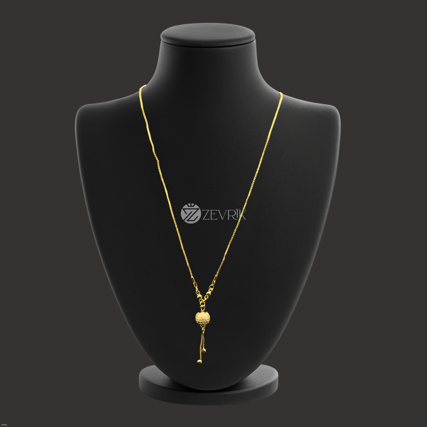 Elegant Gold Plated Drop Pendant Chain for Women (22 Inch) - Zevrik