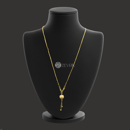 Elegant Gold Plated Drop Pendant Chain for Women (22 Inch) - Zevrik