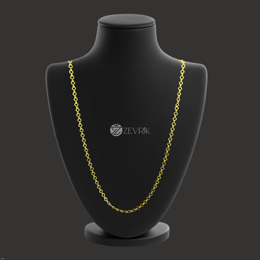 Elegant Twist Link Gold Plated Imitation Chain for Women (24 Inch) - Zevrik