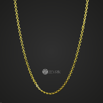 Elegant Twist Link Gold Plated Imitation Chain for Women (24 Inch) - Zevrik