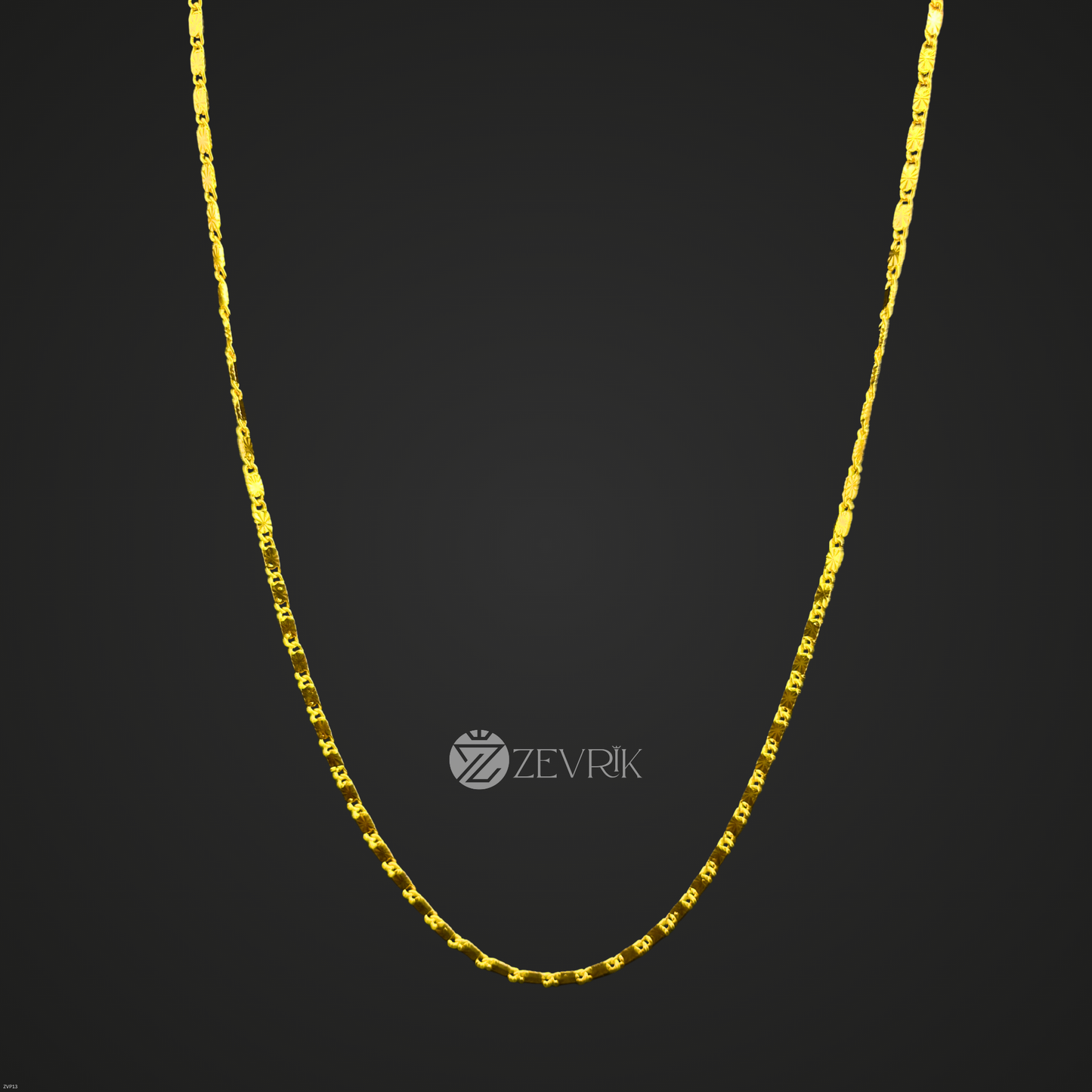 Flat Square Cut Gold Plated Imitation Chain for Women (24 Inch) - Zevrik