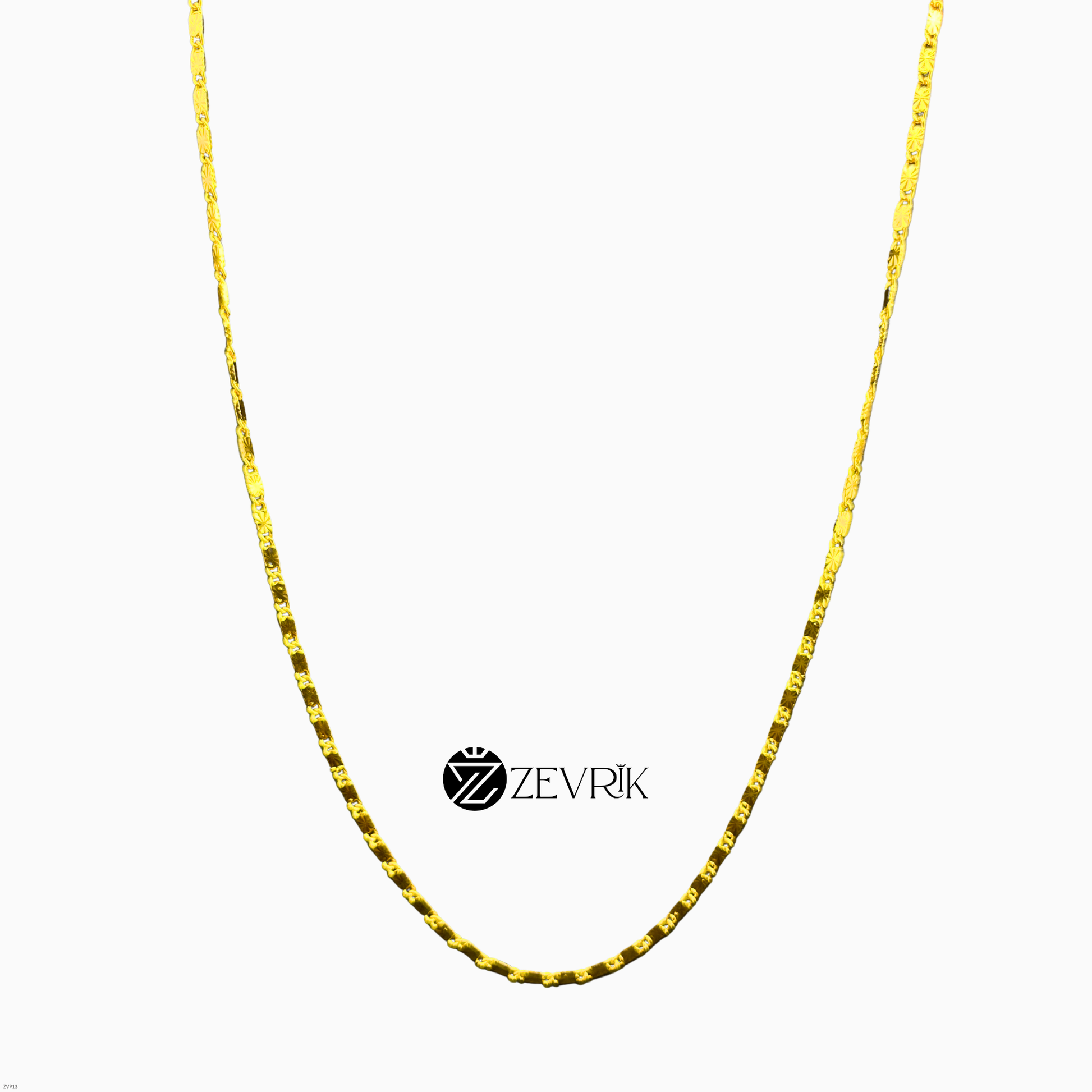 Flat Square Cut Gold Plated Imitation Chain for Women (24 Inch) - Zevrik