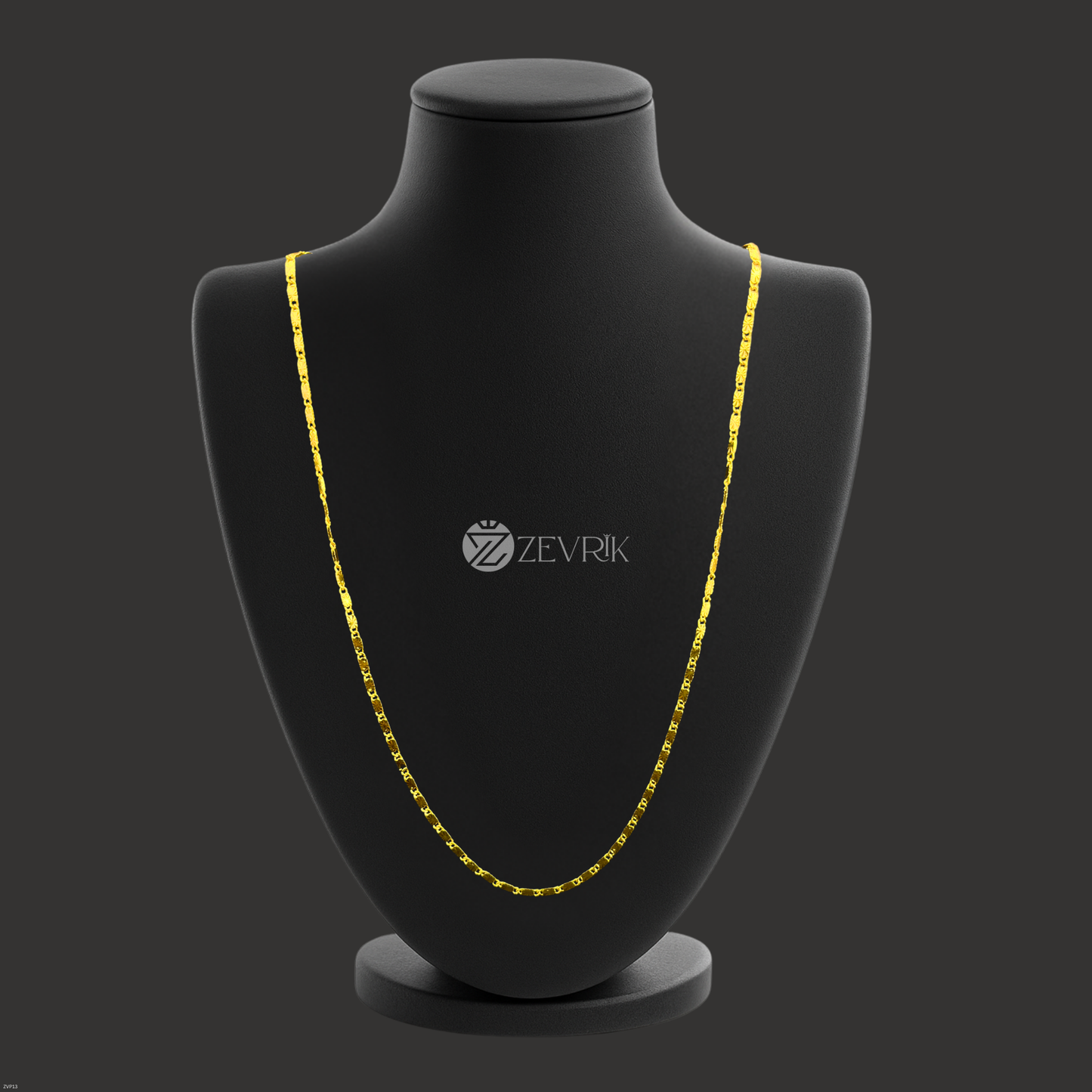 Flat Square Cut Gold Plated Imitation Chain for Women (24 Inch) - Zevrik