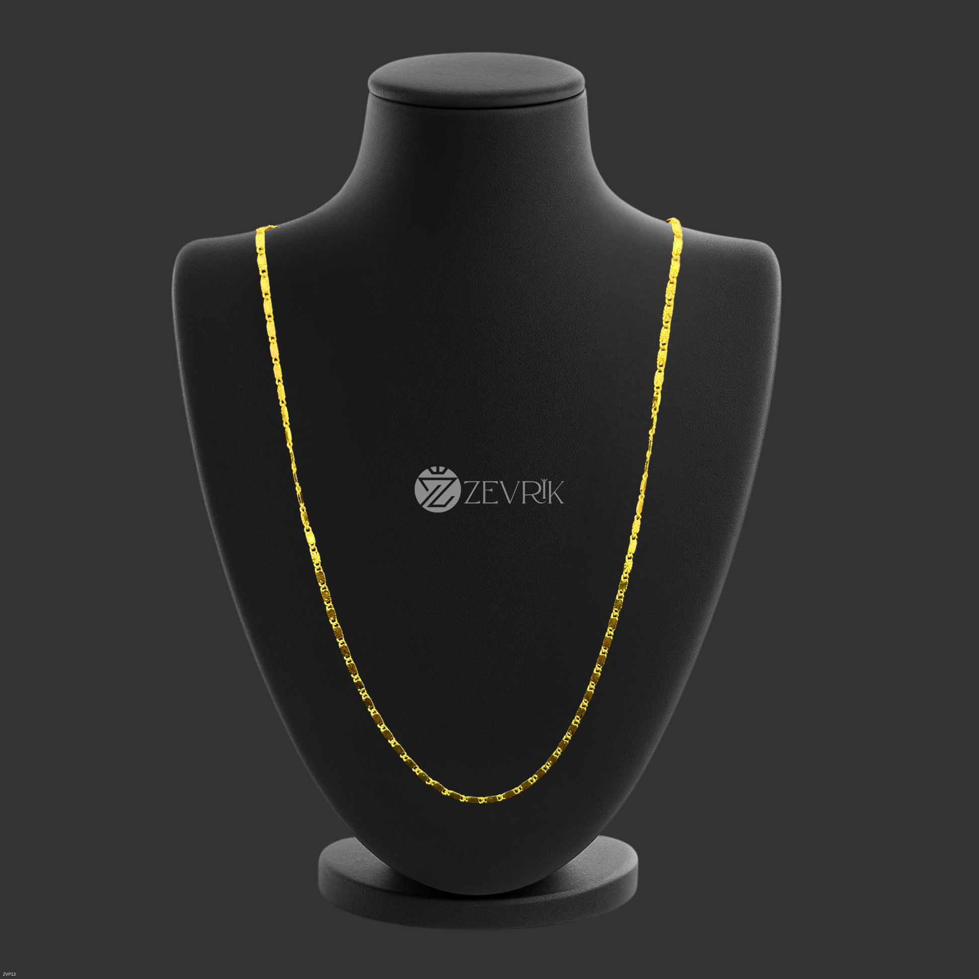 Flat Square Cut Gold Plated Imitation Chain for Women (24 Inch) - Zevrik