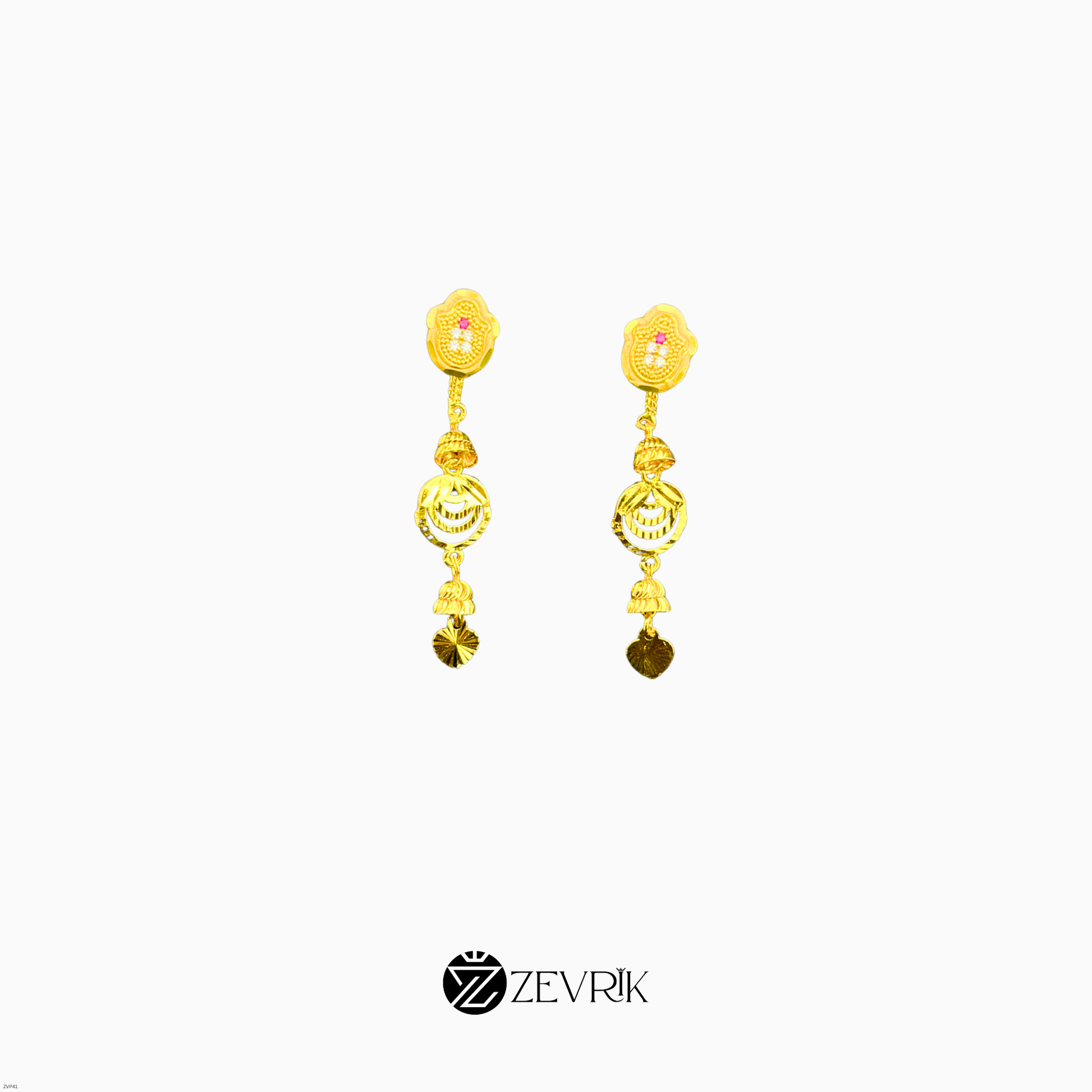 Floral Drop Gold Plated Imitation Earrings for Women - Zevrik