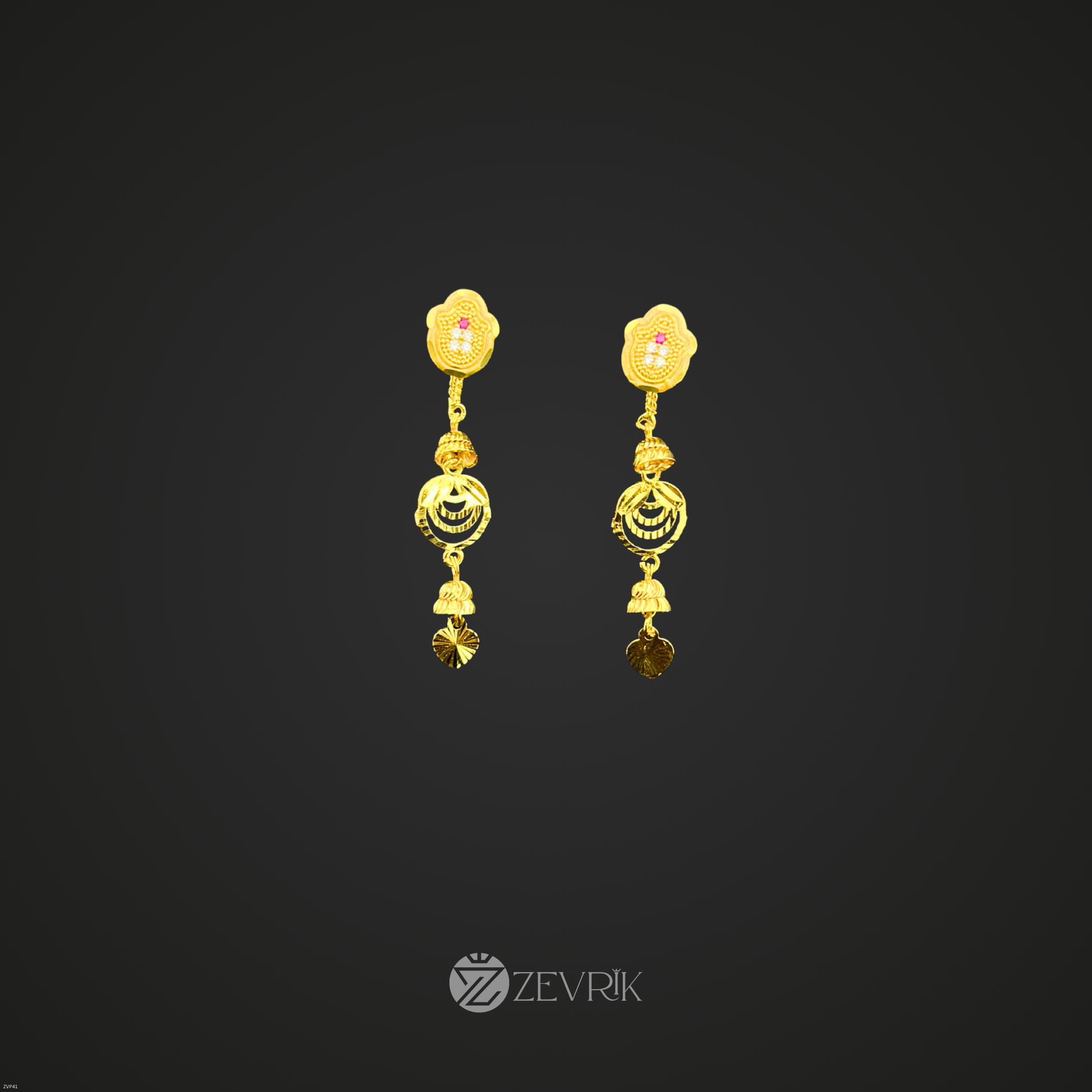 Floral Drop Gold Plated Imitation Earrings for Women - Zevrik