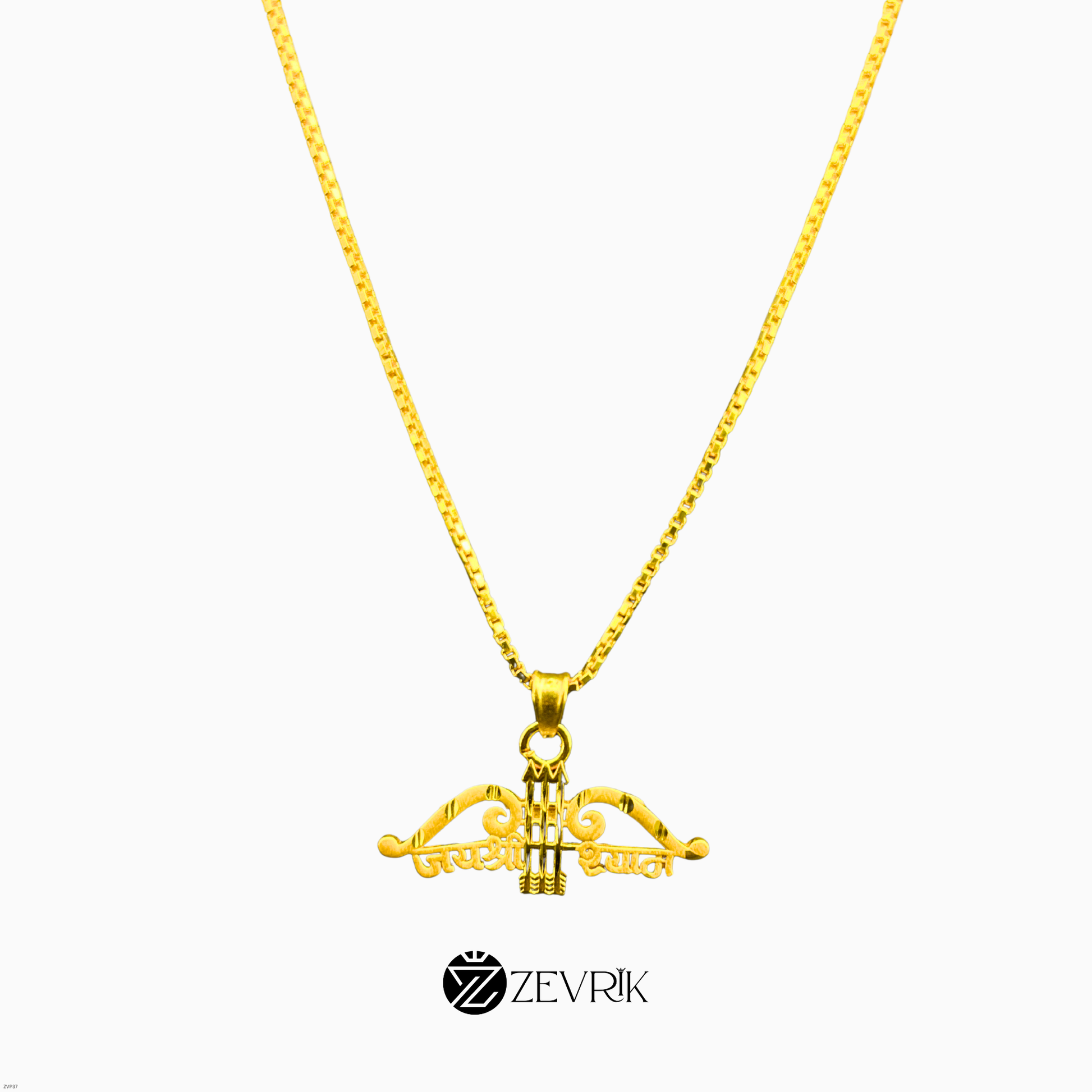 Gold Plated Shree Shyam Pendant Chain for Men & Women (24 Inch) - Zevrik