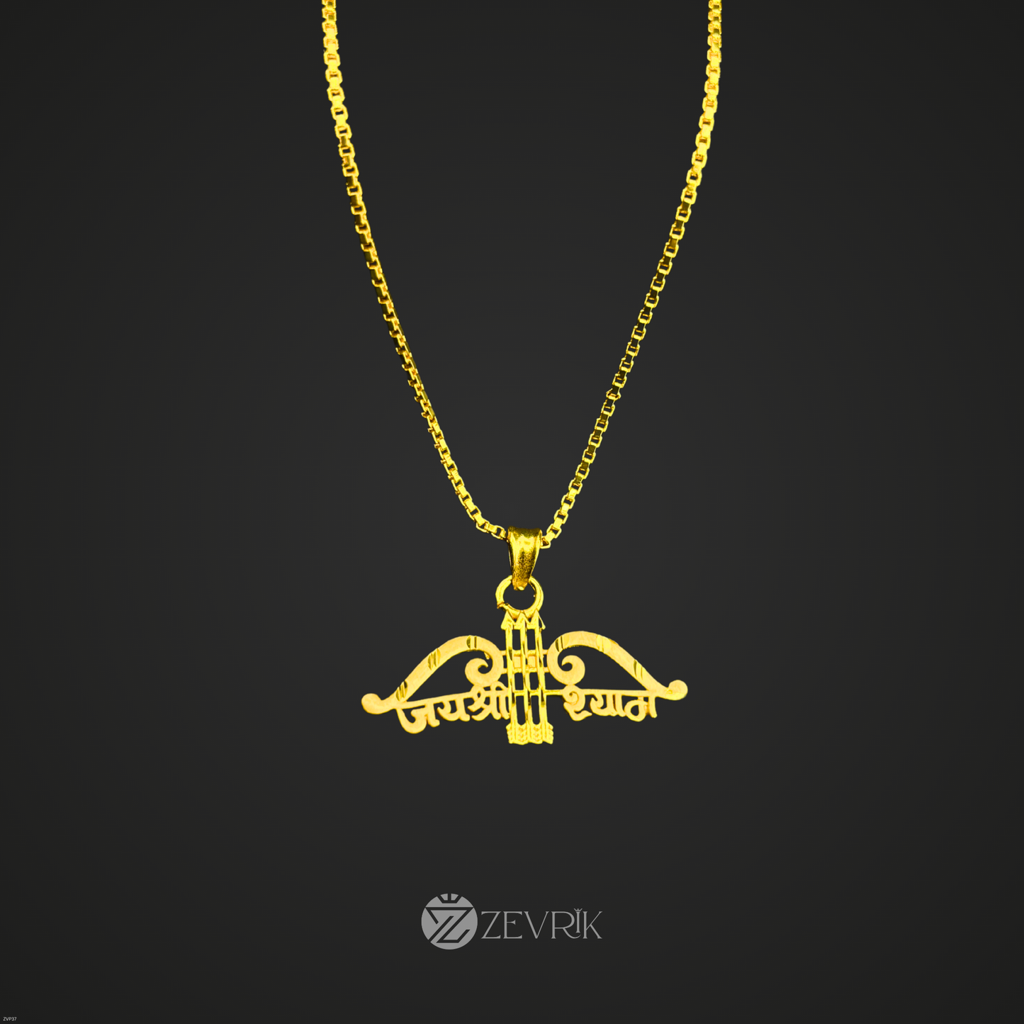 Gold Plated Shree Shyam Pendant Chain for Men & Women (24 Inch) - Zevrik