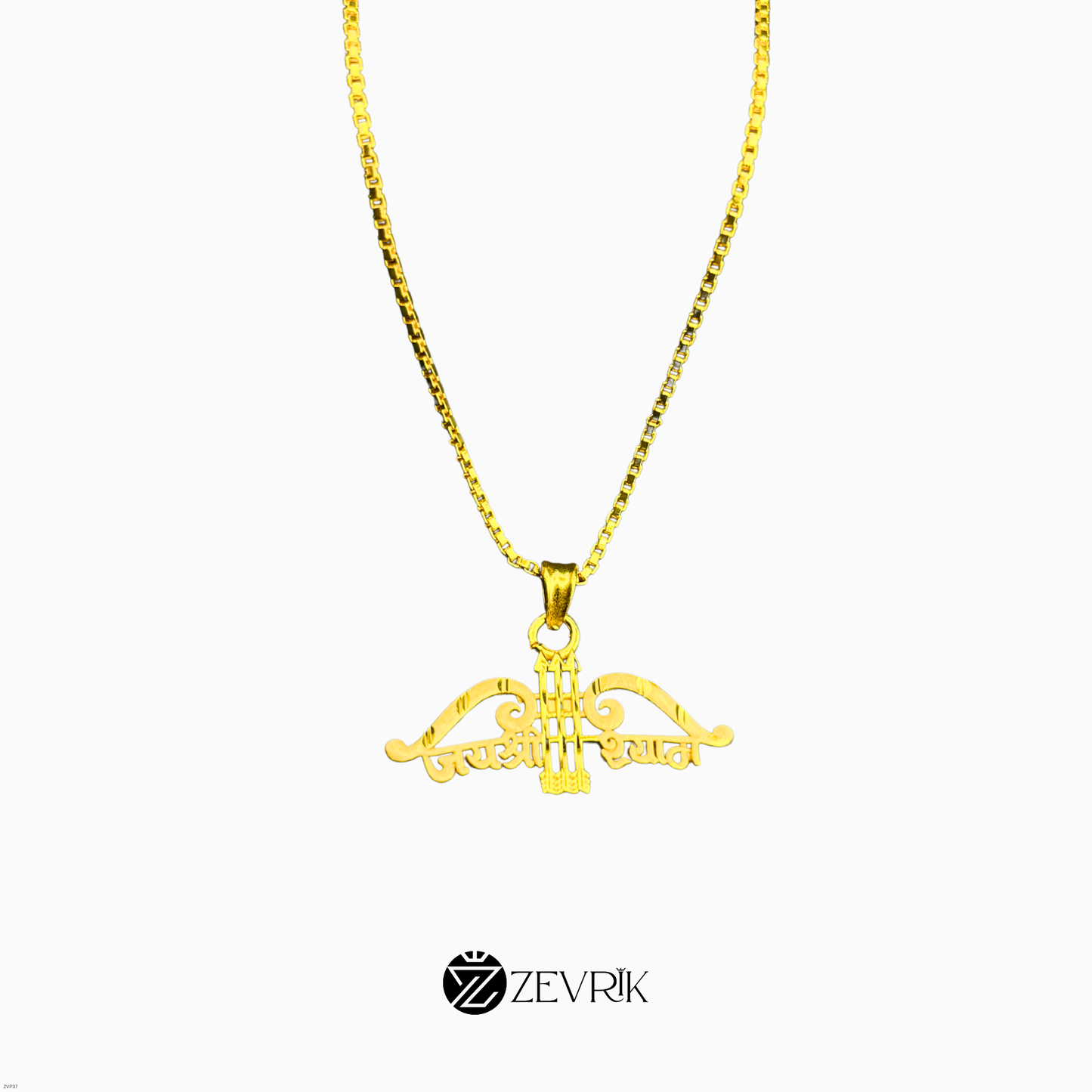 Gold Plated Shree Shyam Pendant Chain for Men & Women (24 Inch) - Zevrik