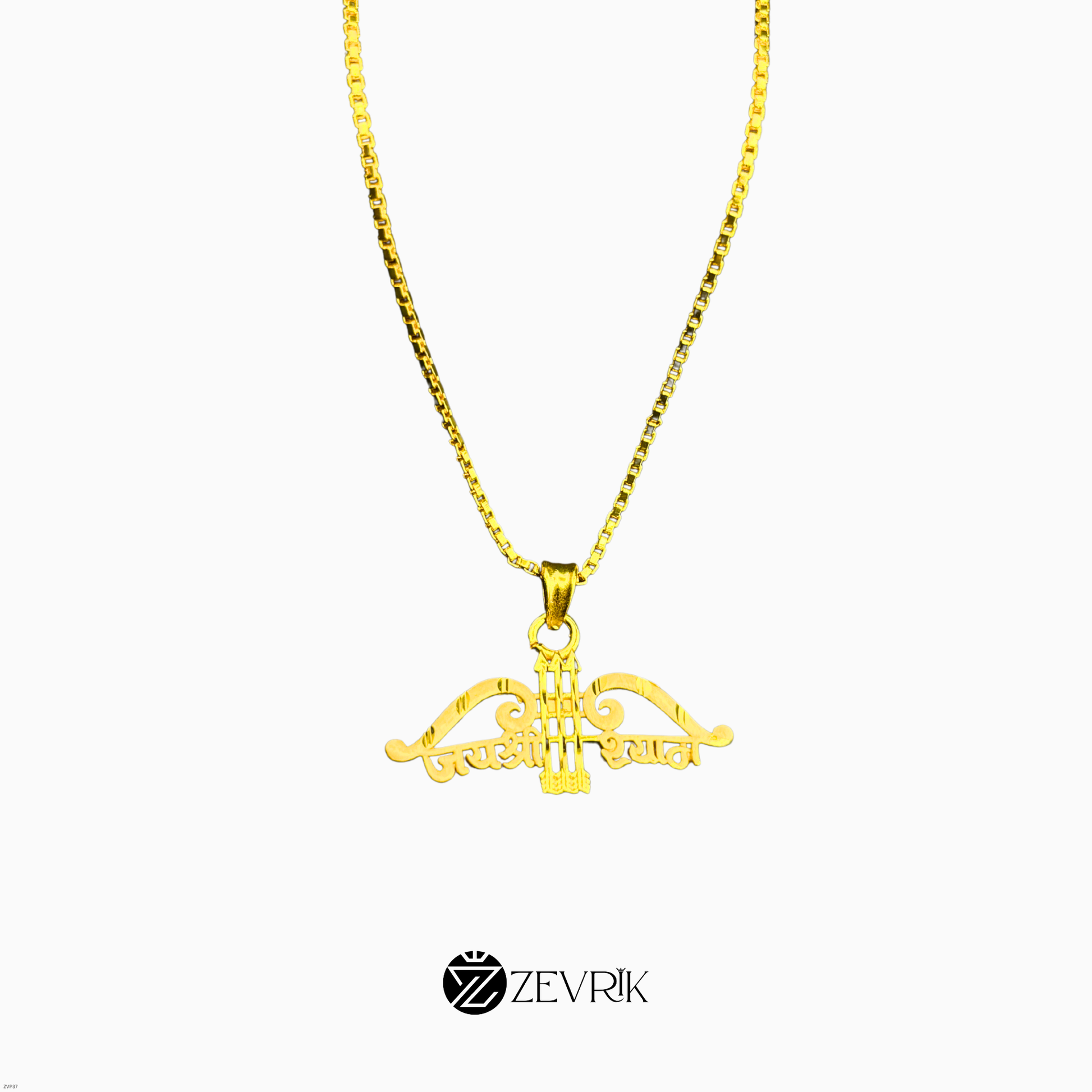Gold Plated Shree Shyam Pendant Chain for Men & Women (24 Inch) - Zevrik