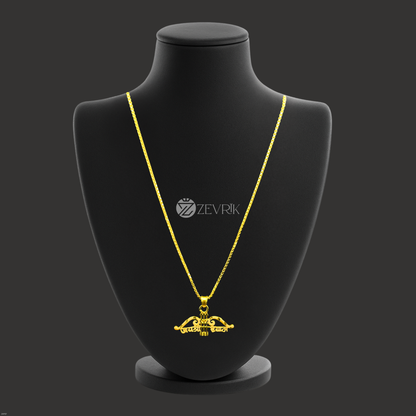 Gold Plated Shree Shyam Pendant Chain for Men & Women (24 Inch) - Zevrik