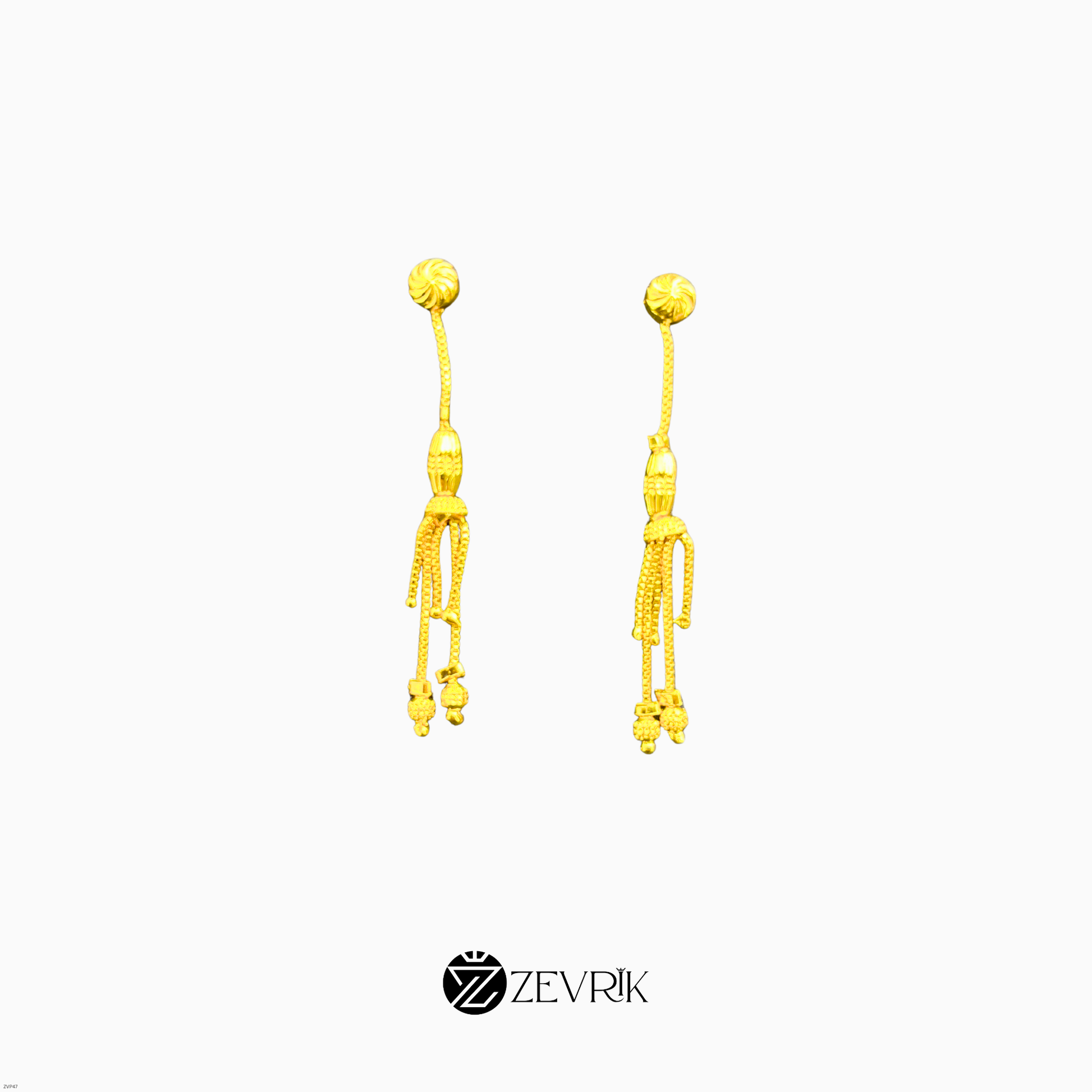 Golden Tassel Chain Drop Earrings for Women - Zevrik