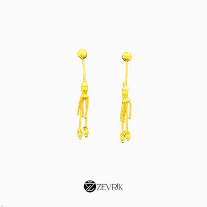 Golden Tassel Chain Drop Earrings for Women - Zevrik