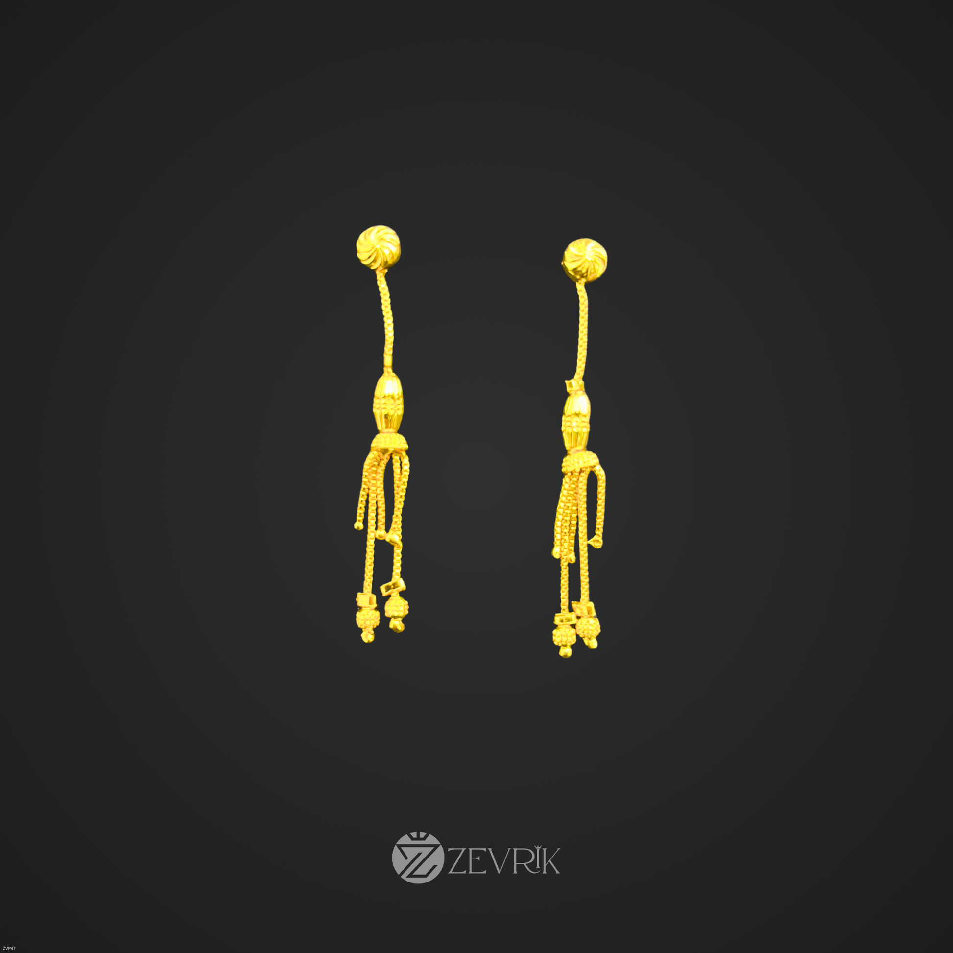 Golden Tassel Chain Drop Earrings for Women - Zevrik