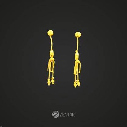 Golden Tassel Chain Drop Earrings for Women - Zevrik