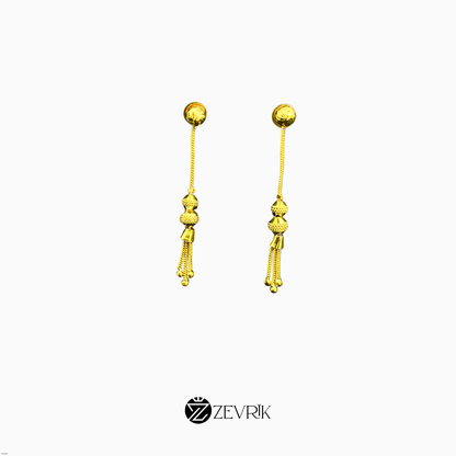 Golden Tassel Long Dangler Earrings for Women - Zevrik