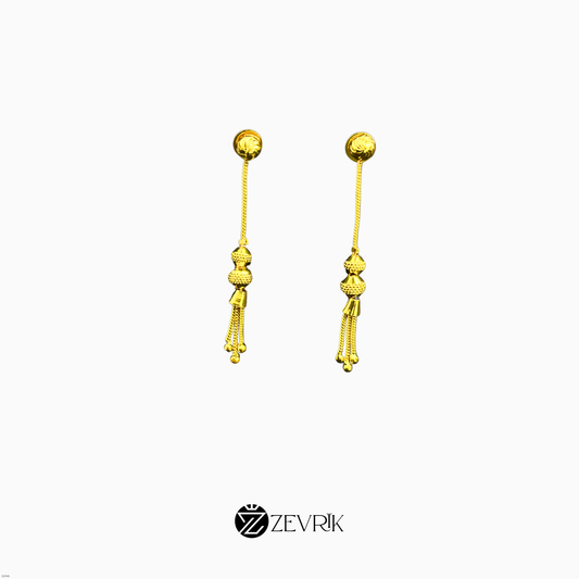 Golden Tassel Long Dangler Earrings for Women - Zevrik
