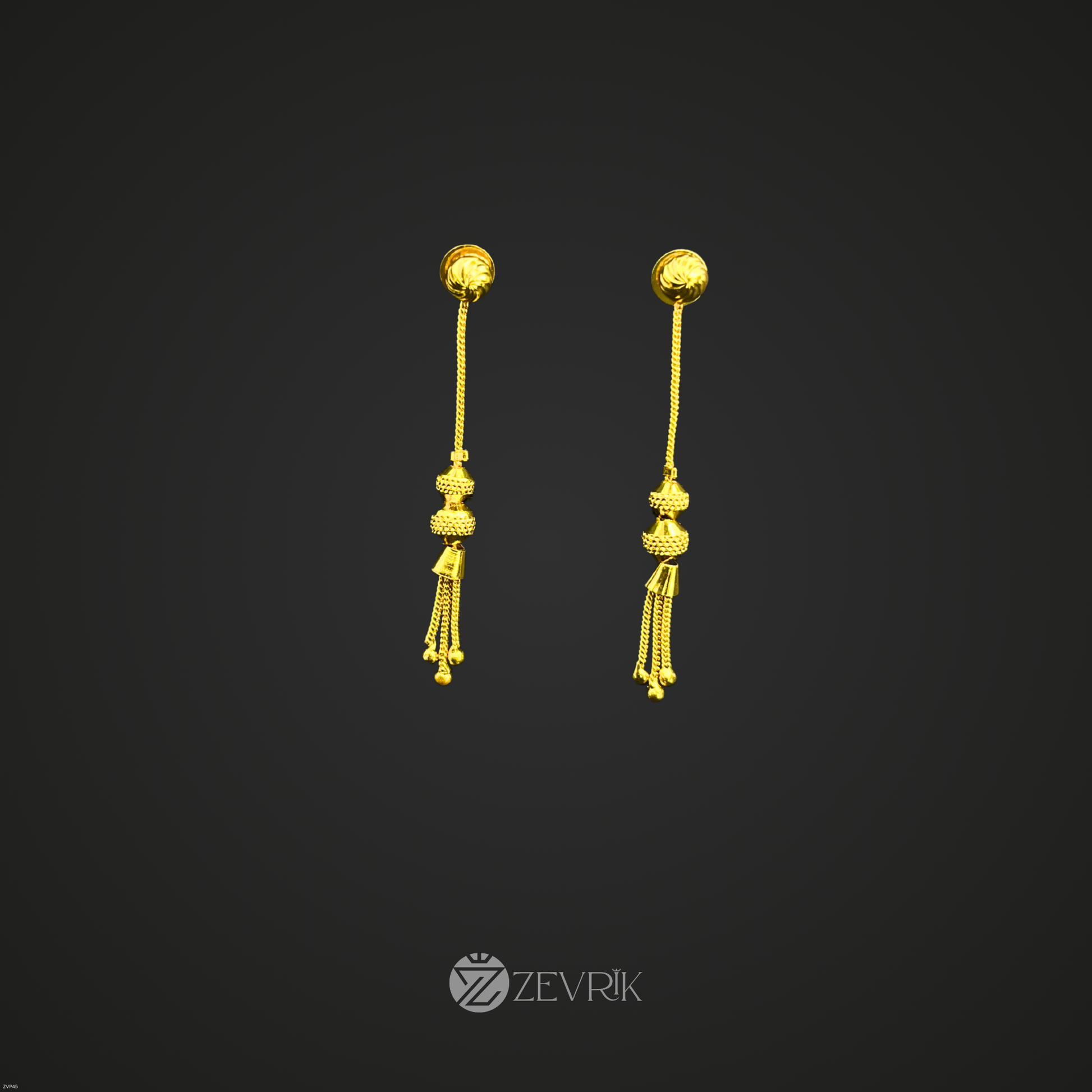 Golden Tassel Long Dangler Earrings for Women - Zevrik