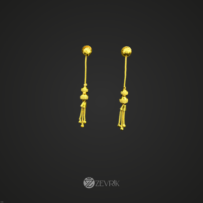 Golden Tassel Long Dangler Earrings for Women - Zevrik