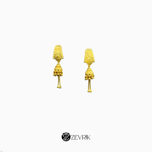 Heritage Charm Gold Plated Jhumka Earrings for Women - Zevrik