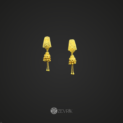 Heritage Charm Gold Plated Jhumka Earrings for Women - Zevrik