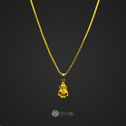 Lord Ganesha Gold Plated Pendant Chain for Men & Women (24 Inch) - Zevrik