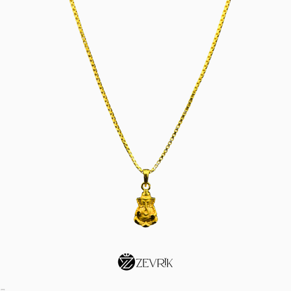 Lord Ganesha Gold Plated Pendant Chain for Men & Women (24 Inch) - Zevrik