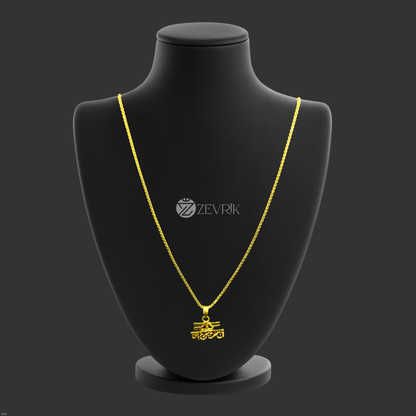 Mahakaal Gold Plated Pendant with Chain for Men & Women (24 Inch) - Zevrik