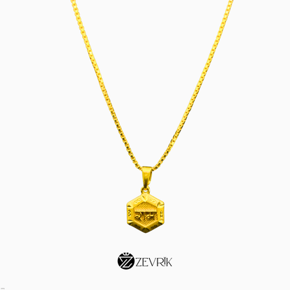 Shree Ram Gold Plated Pendant with Chain for Men & Women (24 Inch) - Zevrik