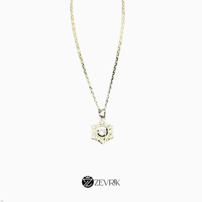 Silver Plated Sunburst Pendant Chain Necklace for Women - Zevrik