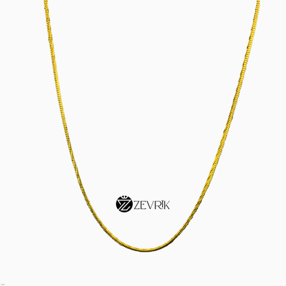 Smooth Snake Gold Plated Unisex Imitation Chain (30 Inch) - Zevrik
