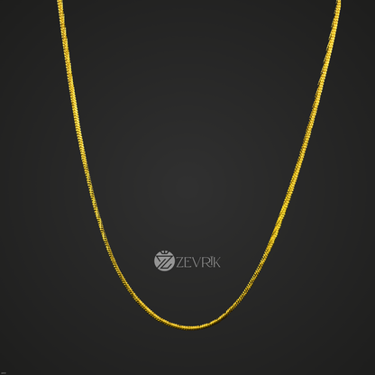 Smooth Snake Gold Plated Unisex Imitation Chain (30 Inch) - Zevrik