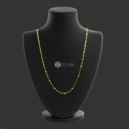 Textured Gold Plated Imitation Chain for Women (24 Inch) - Zevrik