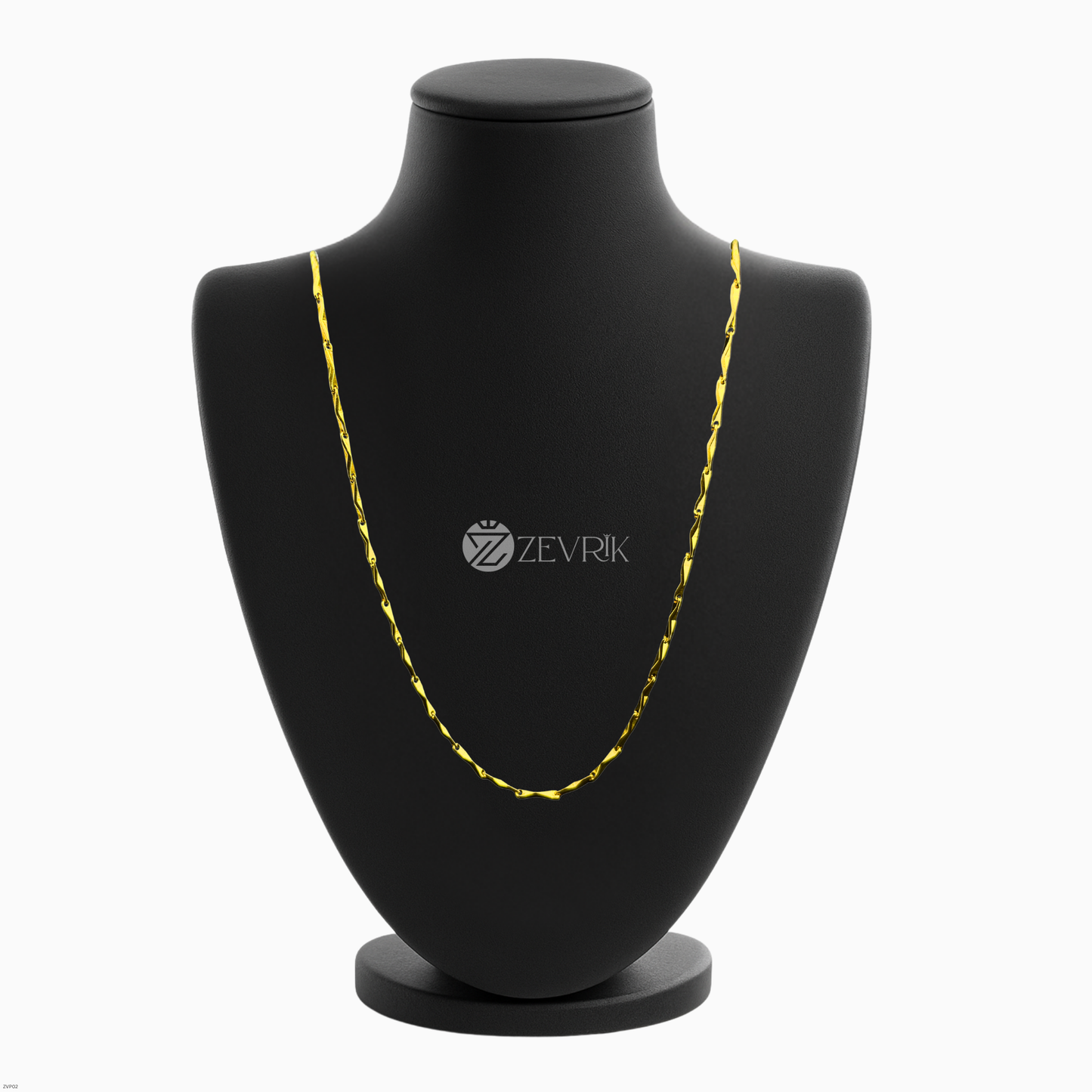 Textured Gold Plated Imitation Chain for Women (24 Inch) - Zevrik