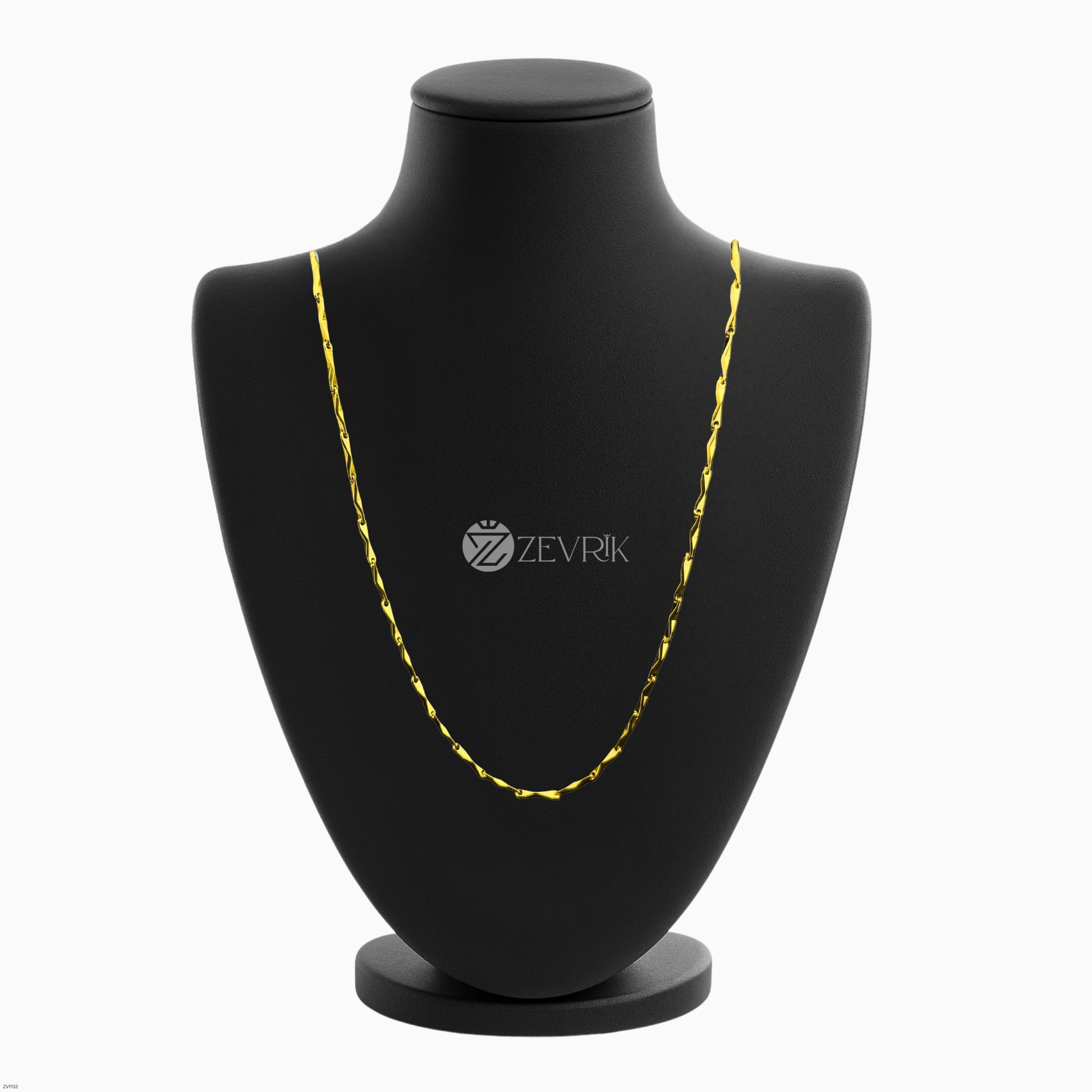 Textured Gold Plated Imitation Chain for Women (24 Inch) - Zevrik