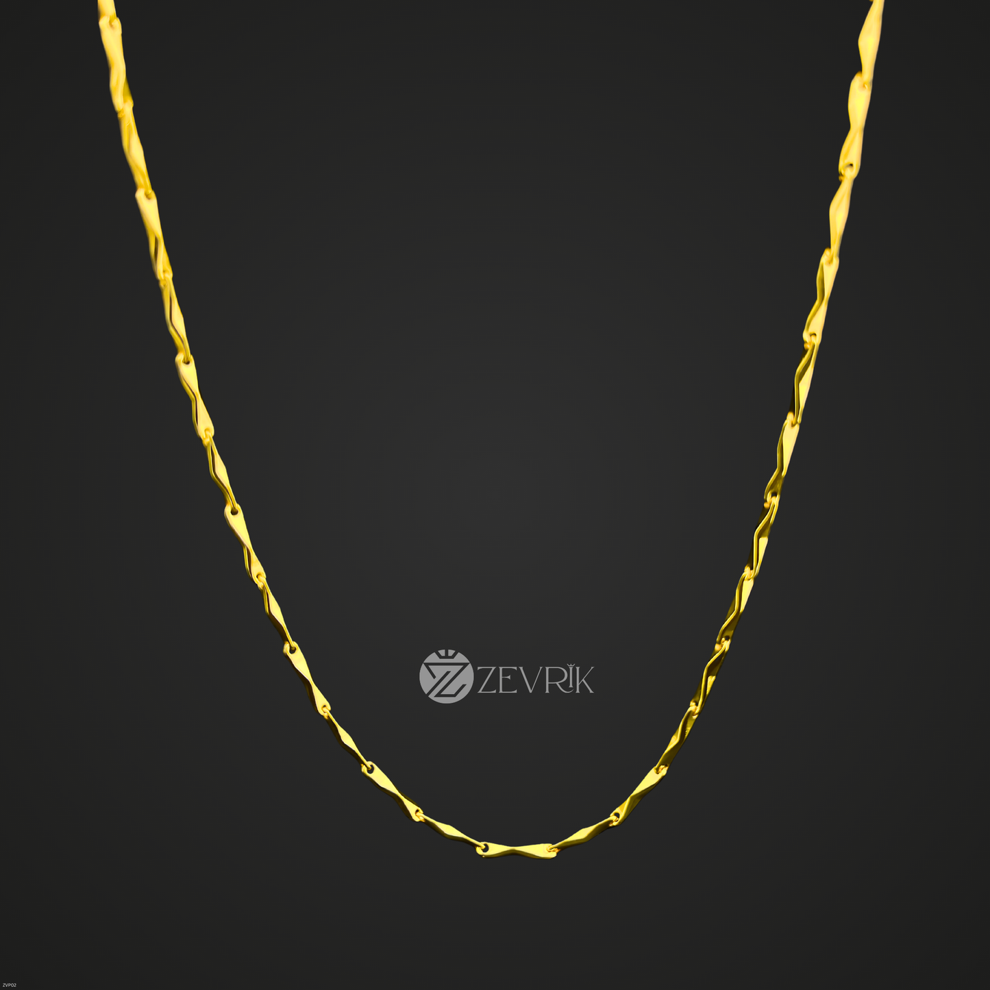 Textured Gold Plated Imitation Chain for Women (24 Inch) - Zevrik