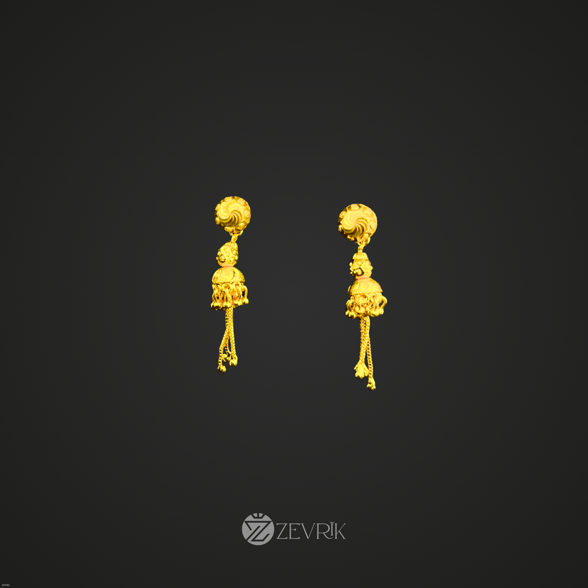 Traditional Gold Plated Jhumka Earrings for Women - Zevrik