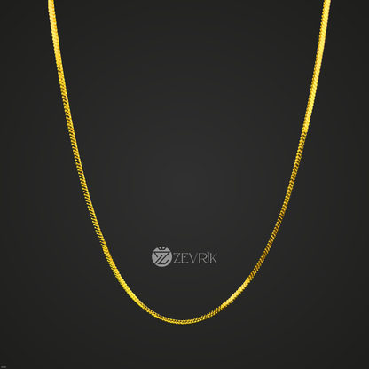 Unisex Classic Gold Plated Box Chain for Men & Women (30 Inch) - Zevrik